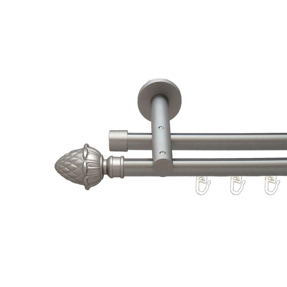 Карниз Orvit Цинара металевий дворядний реверсивний профільна труба  Сатин 19\19 мм 160 см (6300867) Львів - фото 1