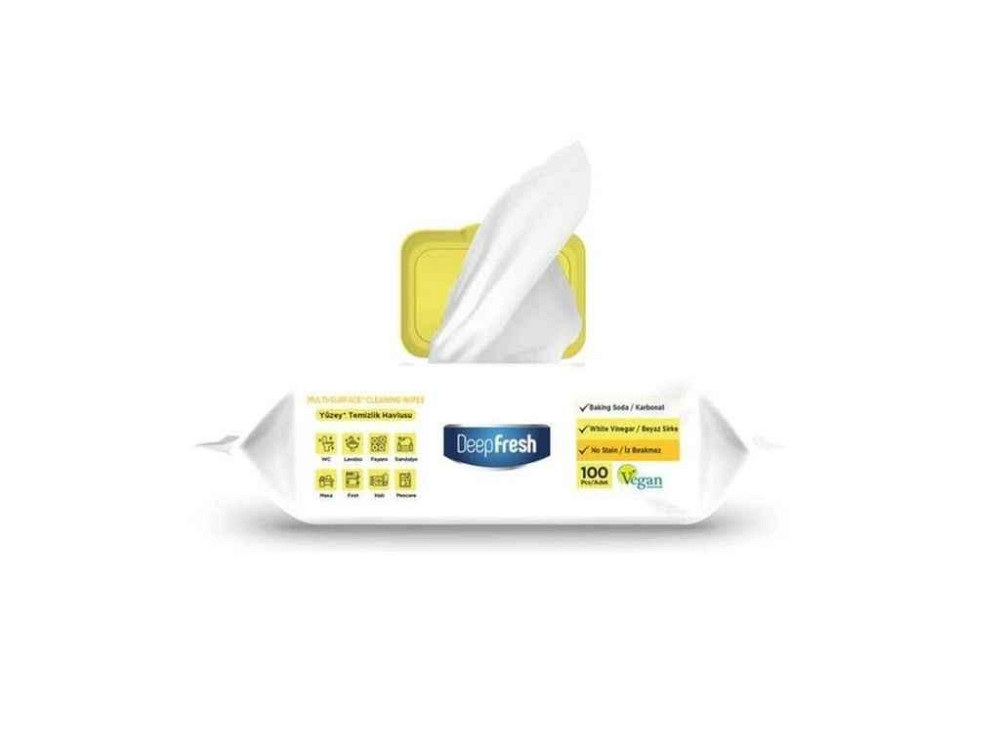 Серветки вологі для прибирання 100шт LEMON (клапан) ТМ DEEP FRESH Київ - фото 1