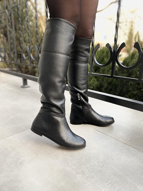 Nivelle Чоботи жіночі NIVELLE чорні натуральна шкіра висота 47см обхват 36-38см размеры 37р.38р Коломия - фото 2