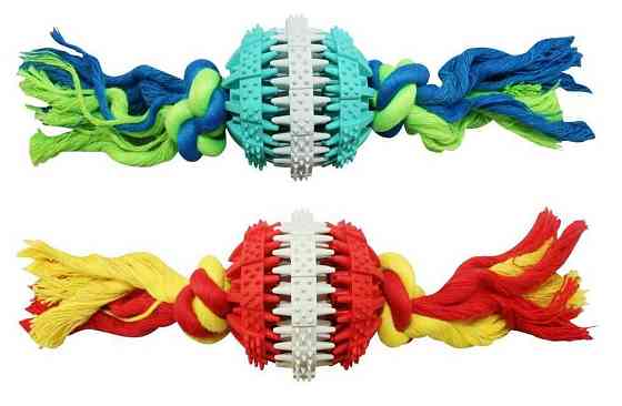 Игрушка грейфер канат с мячем масажным 6*22 ER132 ZooMax Киев