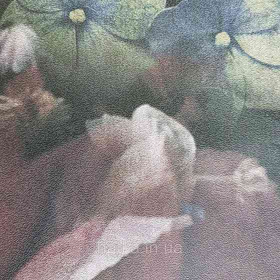 Шпалери вінілові на флізелін Marburg New Spirit панно 2.12х2.7 м квіти рожеві, бузкові на чорному Київ