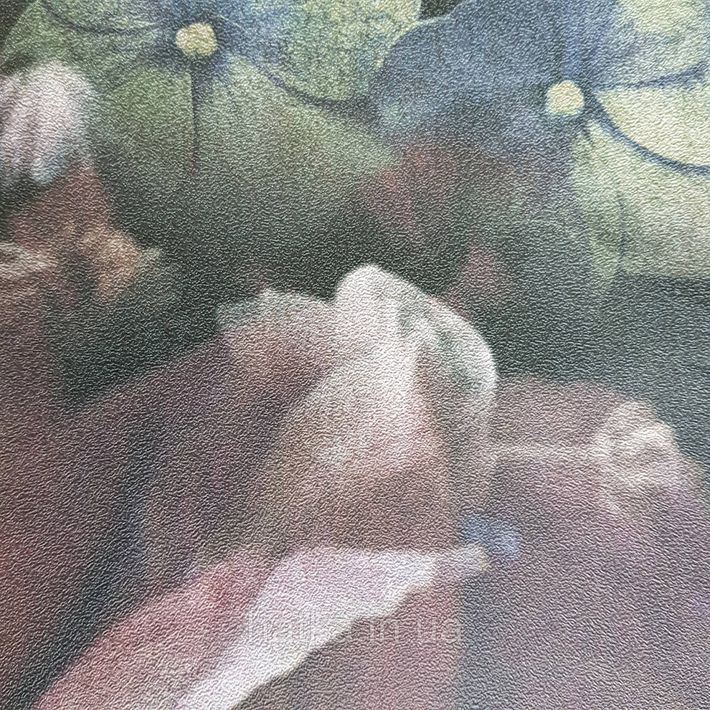 Шпалери вінілові на флізелін Marburg New Spirit панно 2.12х2.7 м квіти рожеві, бузкові на чорному Київ - фото 3