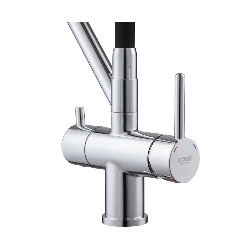 Кухонний змішувач із силік. виливом і вих. для питної води KOER KB-72006-01 (KR3379) Харків - фото 9