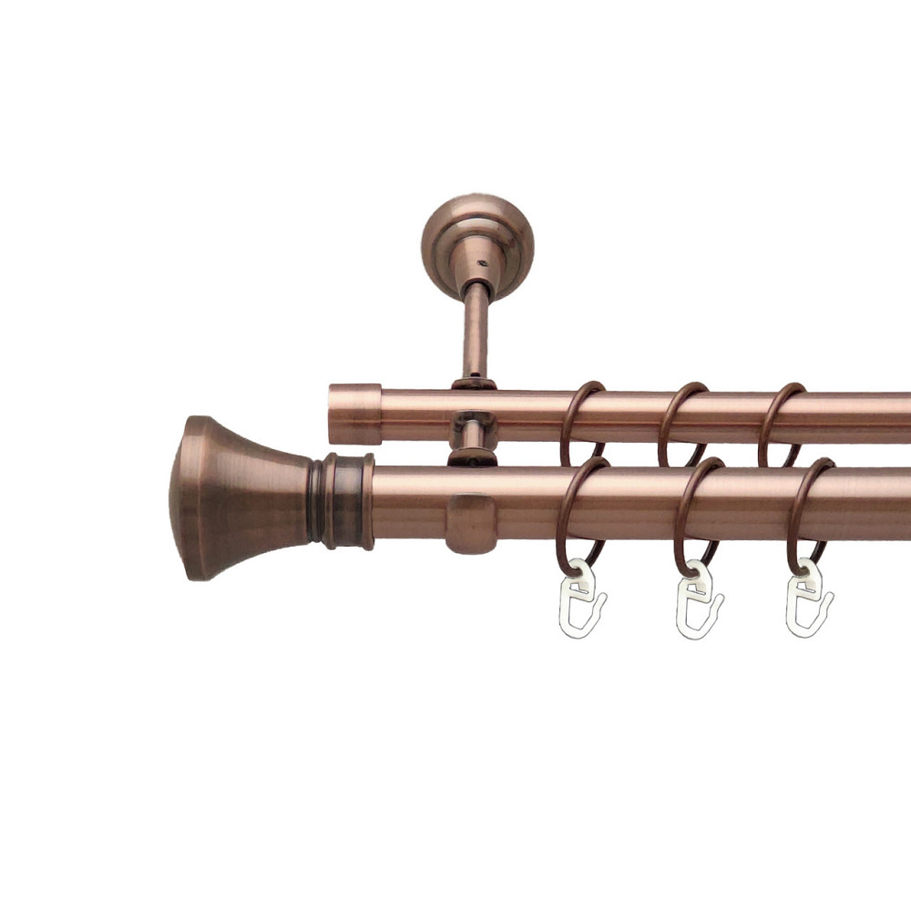 Карниз Orvit Люксор металевий дворядний відкритий Мідь 25\19 мм 240 см (00-00012614) Львів - фото 1