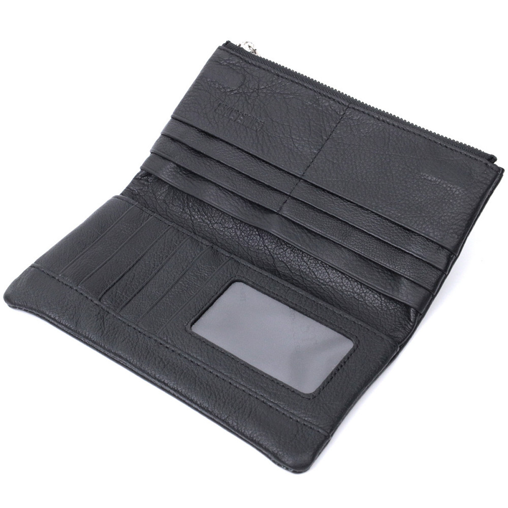 Вертикальный бумажник унисекс из мягкой натуральной кожи ST Leather 22743 Черный Киев - изображение 7