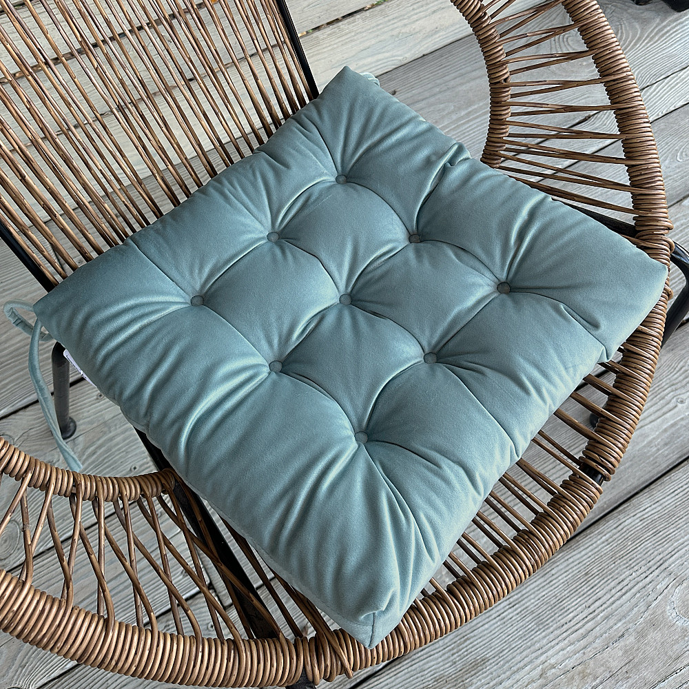 Подушка для стільців (40x40х5 см) Decorator Velour колір блакитний 84-178 Київ - фото 1