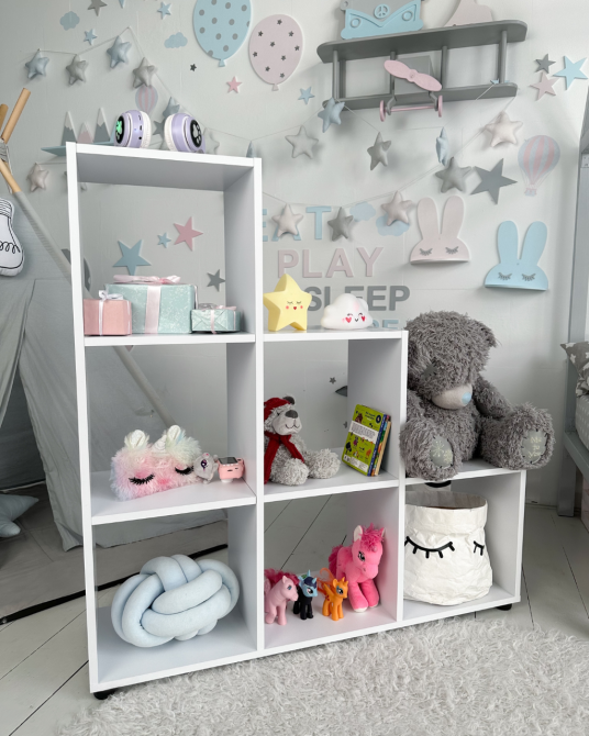 Дитячий стелаж-пірамідка в дитячу 105.5×104.7×29.2 см / полиця для зберігання іграшок та книг Київ - фото 3