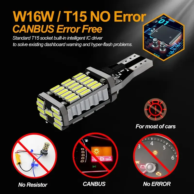 LED лампа T15 с обманкой CANBUS, белый свет 12 В Киев - изображение 5