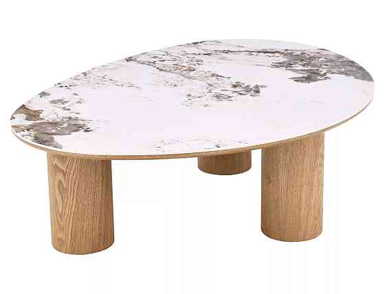 Журнальний столик ADELIS білий PANDORO/дуб 110*80 Днепр