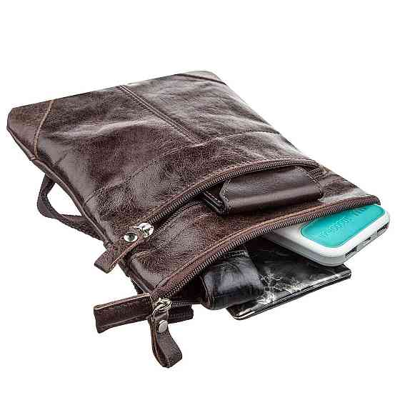 Сумка SHVIGEL 11136 з натуральної шкіри Коричнева Київ