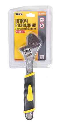 Ключ розвідний MASTERTOOL 250 мм 0-38 мм переставна губка CrV рукоятка з двокомпонентною накладкою 76-0423 Коломыя
