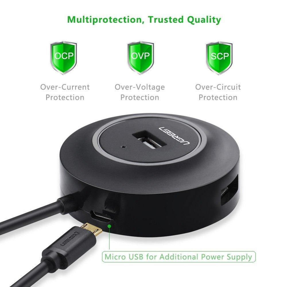 USB хаб/концентратор/розгалужувач Ugreen на 4 USB 2.0 порти CR106 (Чорний) Николаев - изображение 8