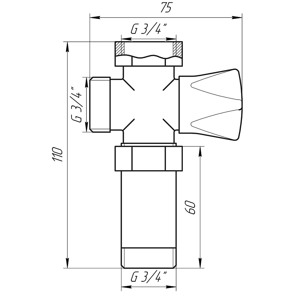 Кран вентильний для пральної машини Q PROFESSIONAL 3/4″x3/4″x3/4″ з подовжувачем NV-QP170 Луцк - изображение 5