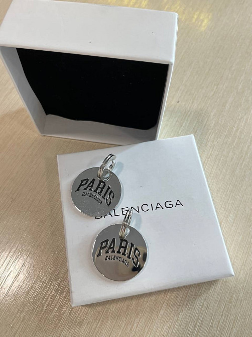 Стильні сережки Balenciaga посріблення Одеса - фото 3