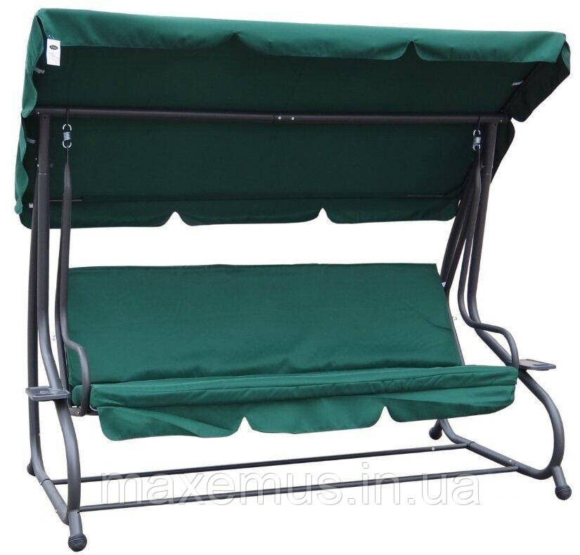 Садовые качели Bonro Garden 4-х местная раскладная с навесом качели для сада и дачи зеленая Мостиська - фото 3