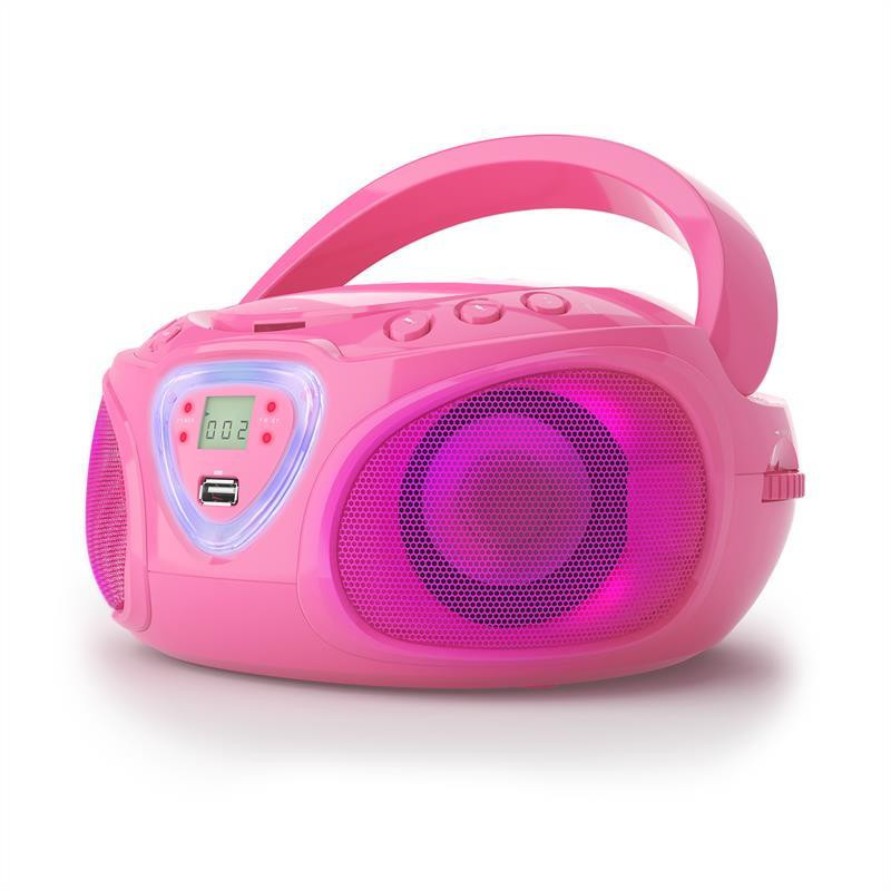 Roadie CD Boombox FM Radio Light Show CD-плеєр Bluetooth 5.0 Рожевий (Німеччина, читати опис) Рівне - фото 3