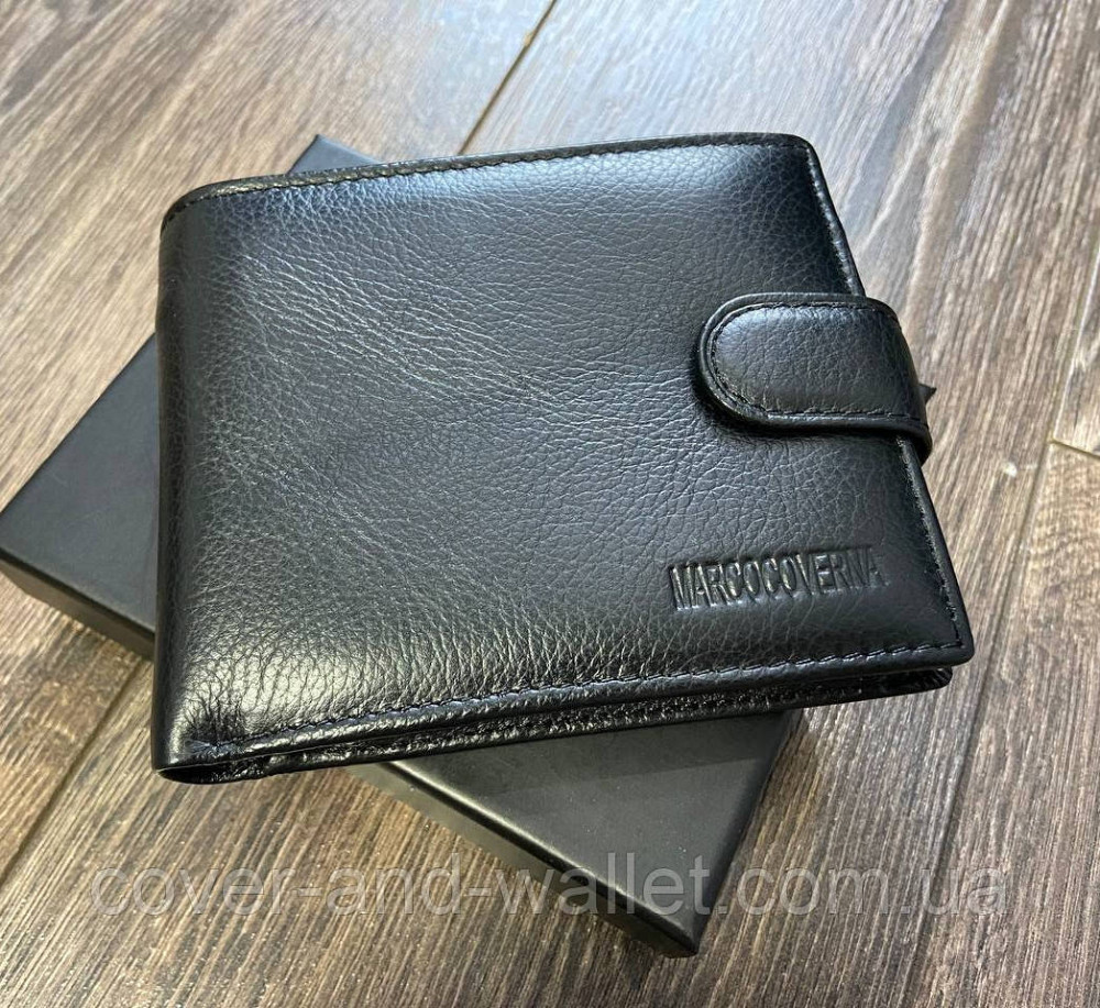 Шкіряний чоловічий гаманець подвійного складання для грошей та карток Marco Coverna M 103 Київ - фото 2