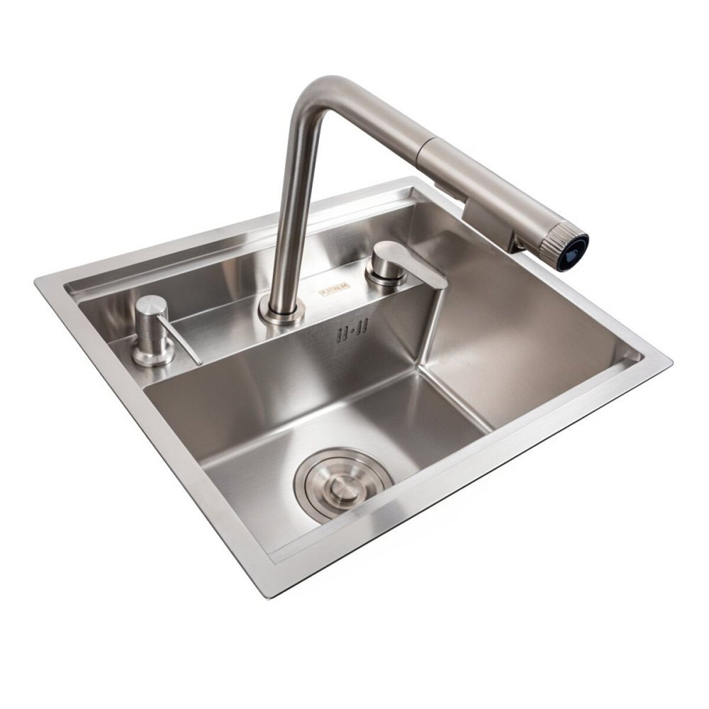 PLATINUM Кухонна мийка CM 47*38 прихована нержавійка Platinum Handmade + змішувач Киев - изображение 1