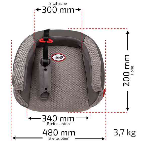 Автокрісло бустер "SafeUpFix Comfort XL", Heyner, 22-36kg, 6-12років, сірий, 783210 Київ