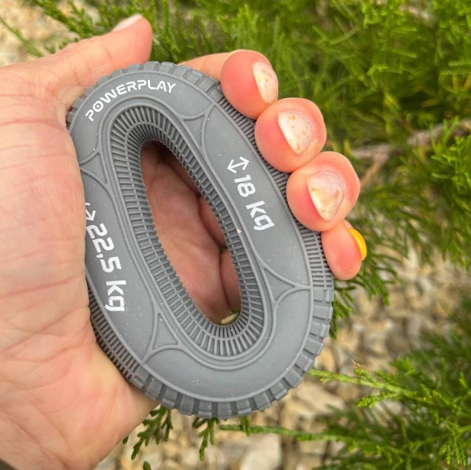 Еспандер кистьовий силіконовий PowerPlay PP-4330 Hand Grip Loops Medium 18-22,5 кг. Сірий Каменское - изображение 4