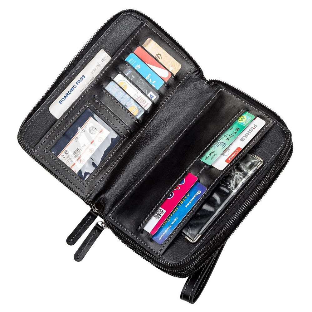 Мужской клатч кожаный Черный (SHVIGEL) Киев - изображение 3