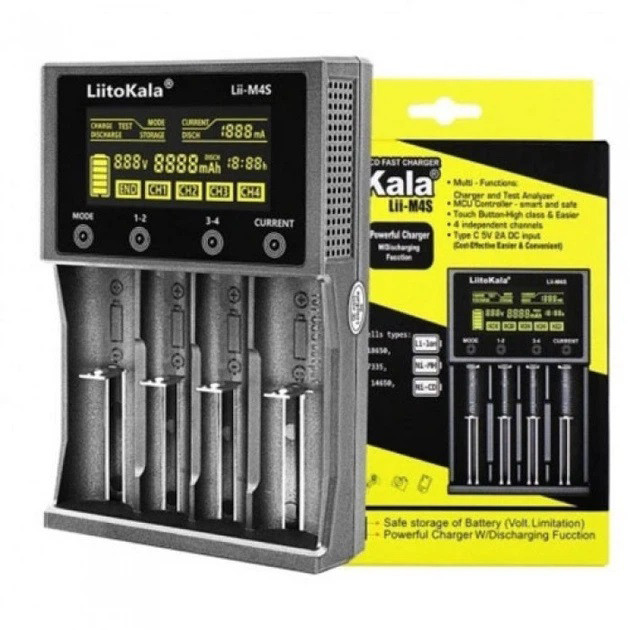 Інтелектуальний зарядний пристрій LiitoKala Lii-M4S для АА, ААА, 18650, 26650 з функцією PowerBank SK-27 Львів - фото 3