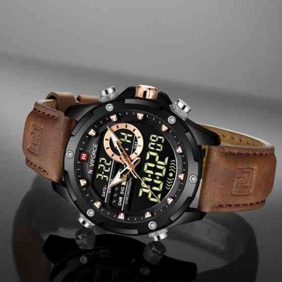 Тактические водостойкие кварцевые часы Naviforce Pride black Киев