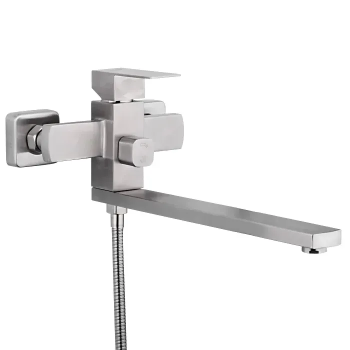 Змішувач для ванни з душовим гарнітуром Frap H802 F22802 сатин Київ - фото 4