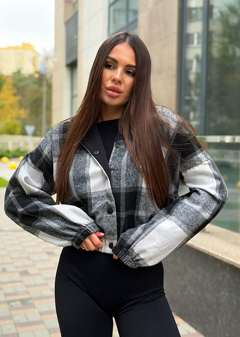 Жіночий повсякденний бомбер із подвійним капюшоном кашемір карта Чорний, 48/50 Одеса - фото 1