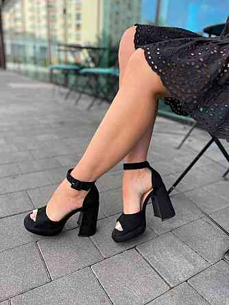 Meideli Чорні босоніжки жіночі літні на підборах молодіжні еко замша MEIDELI N693-10 р. 36-40 Коломыя