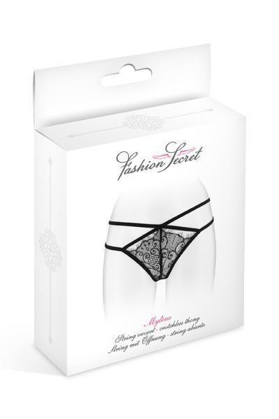 Трусики-стринги Fashion Secret MYLENE Black с двойной линией бедра Sex Aura Киев - изображение 3
