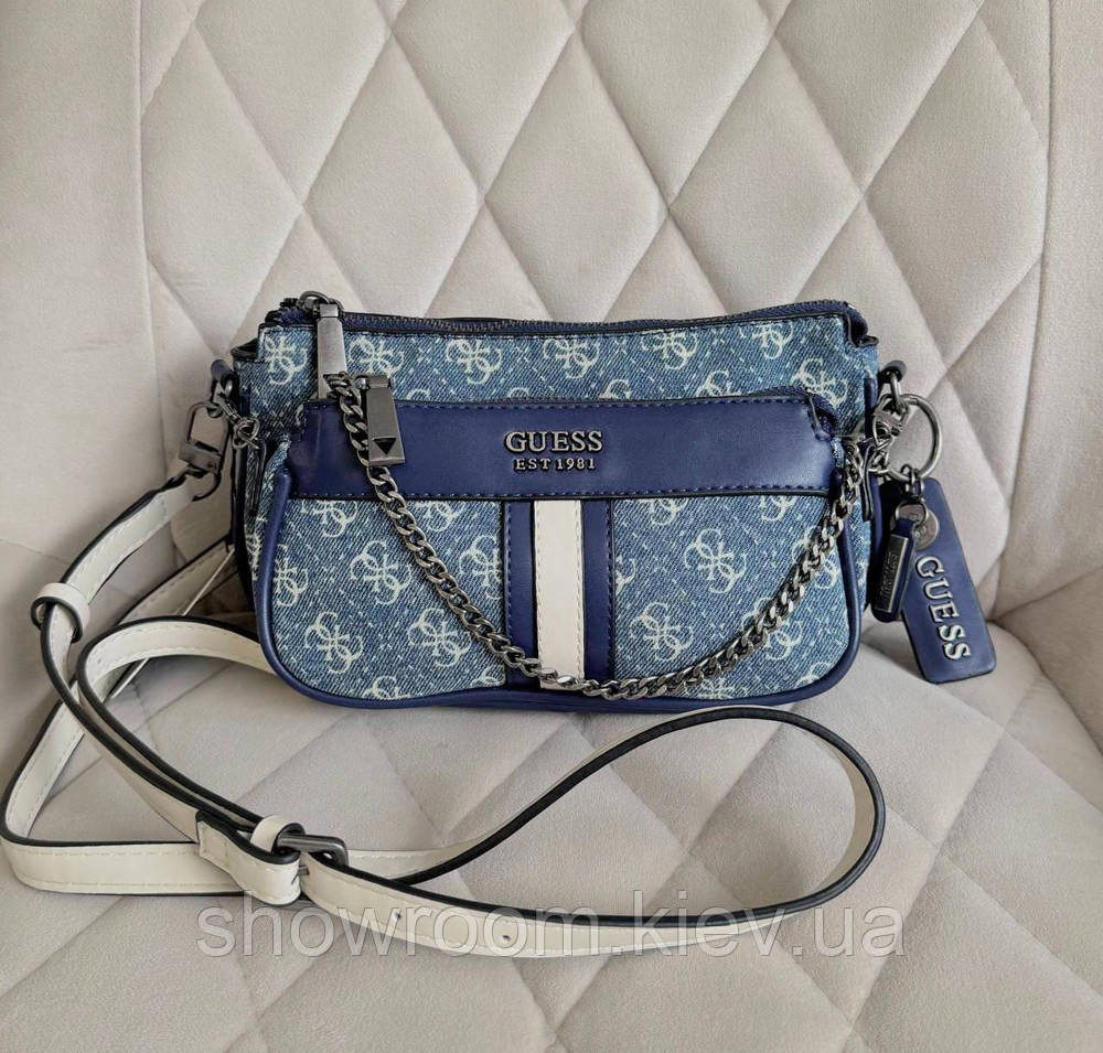 Жіноча сумочка з органайзером на плече Guess (1211) синій Київ - фото 10