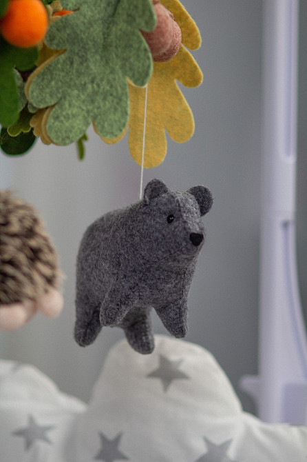 Дитячий мобіль на ліжечко для немовлят об'ємний WooolyWool «Ліс» Київ - фото 7