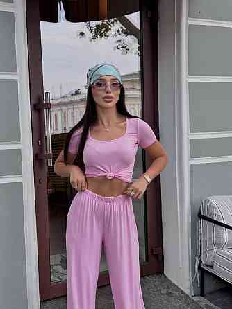 Жіночий трендовий костюм з м'якої натуральної тканини турецька віскоза Барбі Одеса