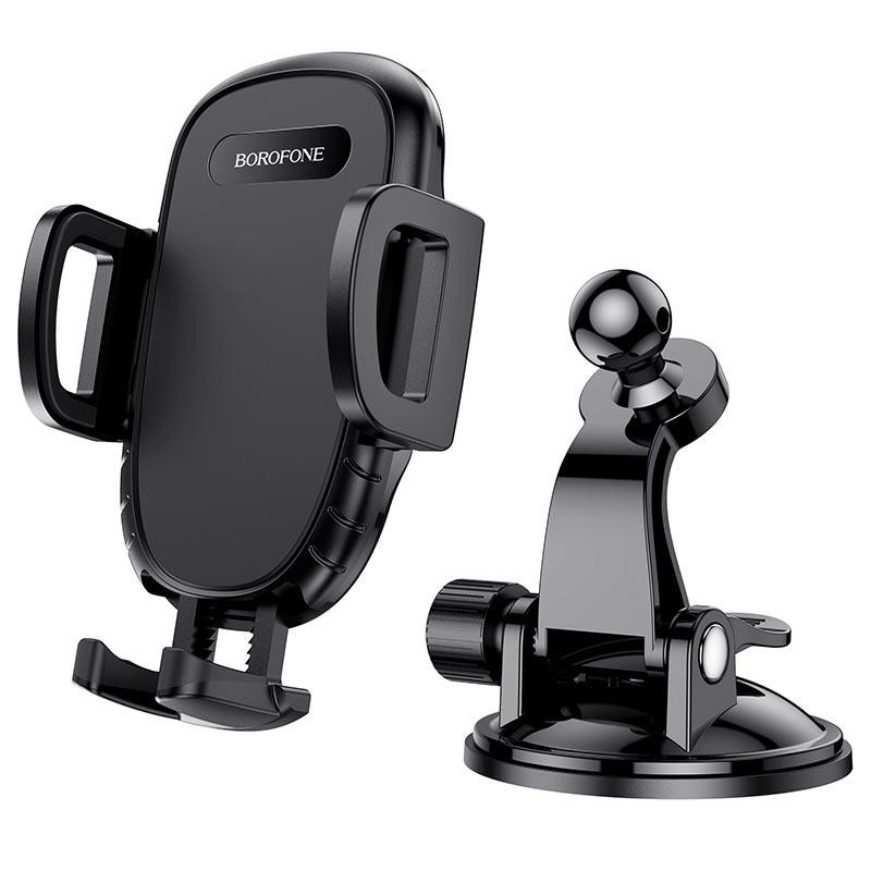Автотримач для телефона BOROFONE BH37 Route push type suction cup car holder Black Киев - изображение 7