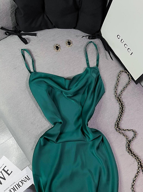 Женское романтическое элегантное платье шелк Зеленый, 42/44 Одесса - изображение 3