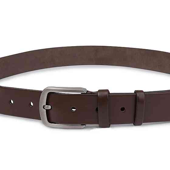 Шкіряний чоловічий гладкий ремінь Vintage 20726 Коричневий Київ