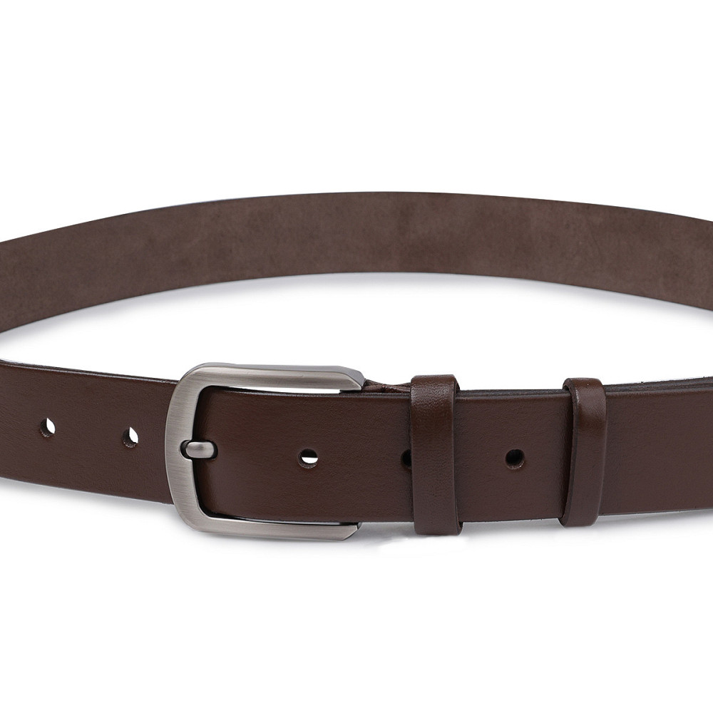 Кожаный мужской гладкий ремень Vintage 20726 Коричневый Киев - изображение 6