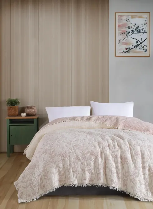 Муслиновое покрывало Botanic 230х250 см Розовое Коломия - фото 1