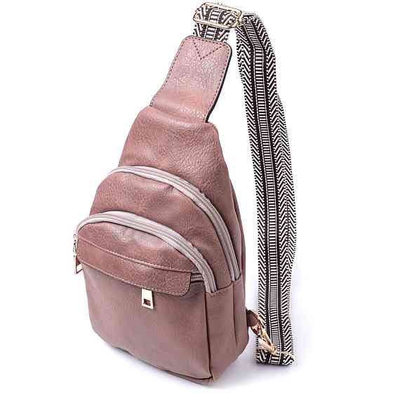 Стильна жіноча сумка через плече з отвором для навушників з екошкіри Коричневий (Vintage) Київ