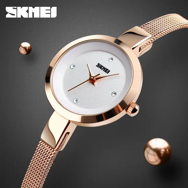 Женские классические часы Skmei 1390 (Розовое золото) Винница - изображение 4
