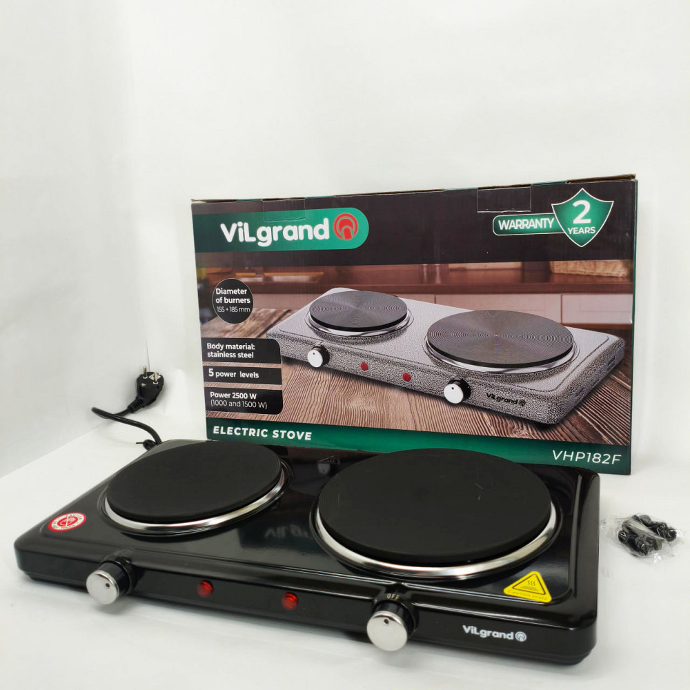 Плита кухонная переносная VILGRAND VHP182F 2500Вт, Мощная настольная электроплита VM-71 Львов - изображение 3