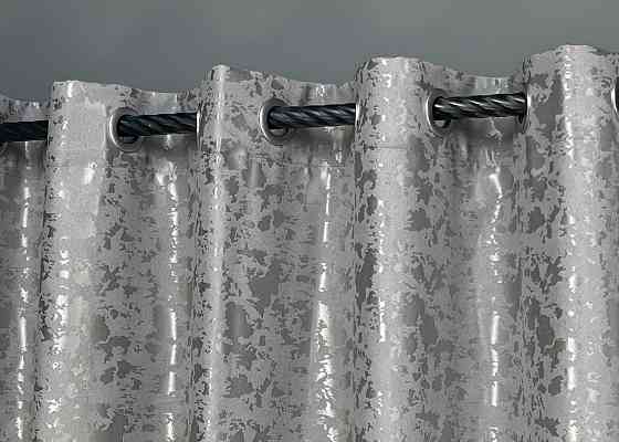 Комплект готових штор VR-Textil Льон мармур Pavliani ХО № 1263ш Світло-сірий 150х250 см 2 шт (37-0316) Київ