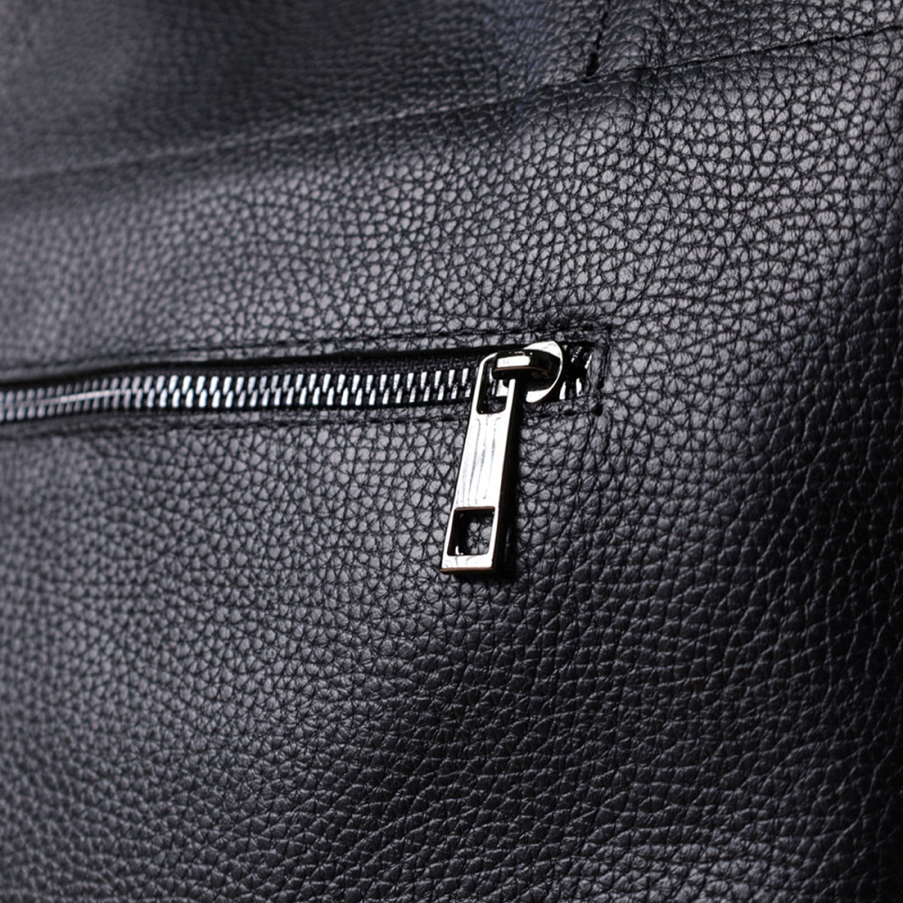 Зручна сумка-шоппер із натуральної шкіри Shvigel 22845 Чорна Київ - фото 1