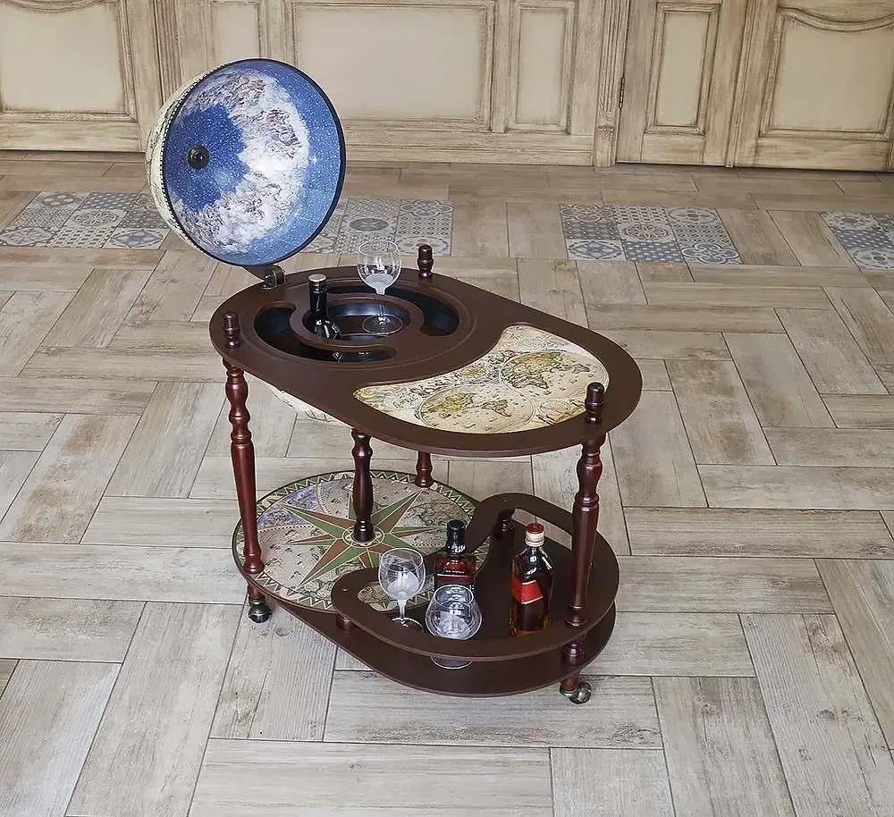 Глобус бар зі столиком Карта світу новий дизайн кремовий сфера 40 см Гранд Презент mastersem Київ - фото 1