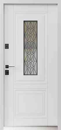 Двері вхідні SARMAK Люкс термо Геліос дерев'яна панель ArWood RAL 7016 / ПВХ біле дерево 860x2040 мм ліві Київ