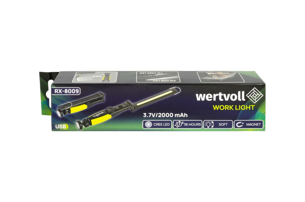 WERTVOLL Ліхтар інспекційний магнітний складаний WERTVOLL CREELED/COBLED IP44 Li-ion 2000 mAh/t Киев - изображение 10