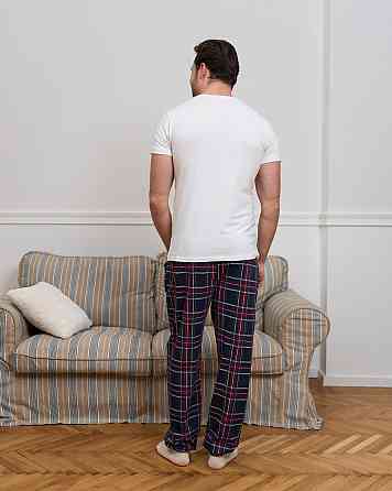 Чоловічі піжамні штани — бордово-синя карта Tom John 2006Ш L Київ