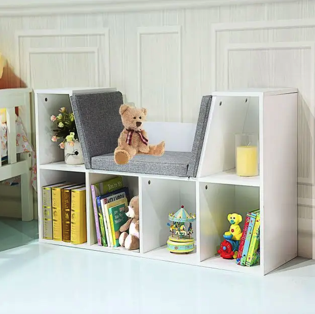 Шафа органайзер Costway Kinder з подушкою для сидіння дитячий комод для іграшок і речей Київ - фото 2