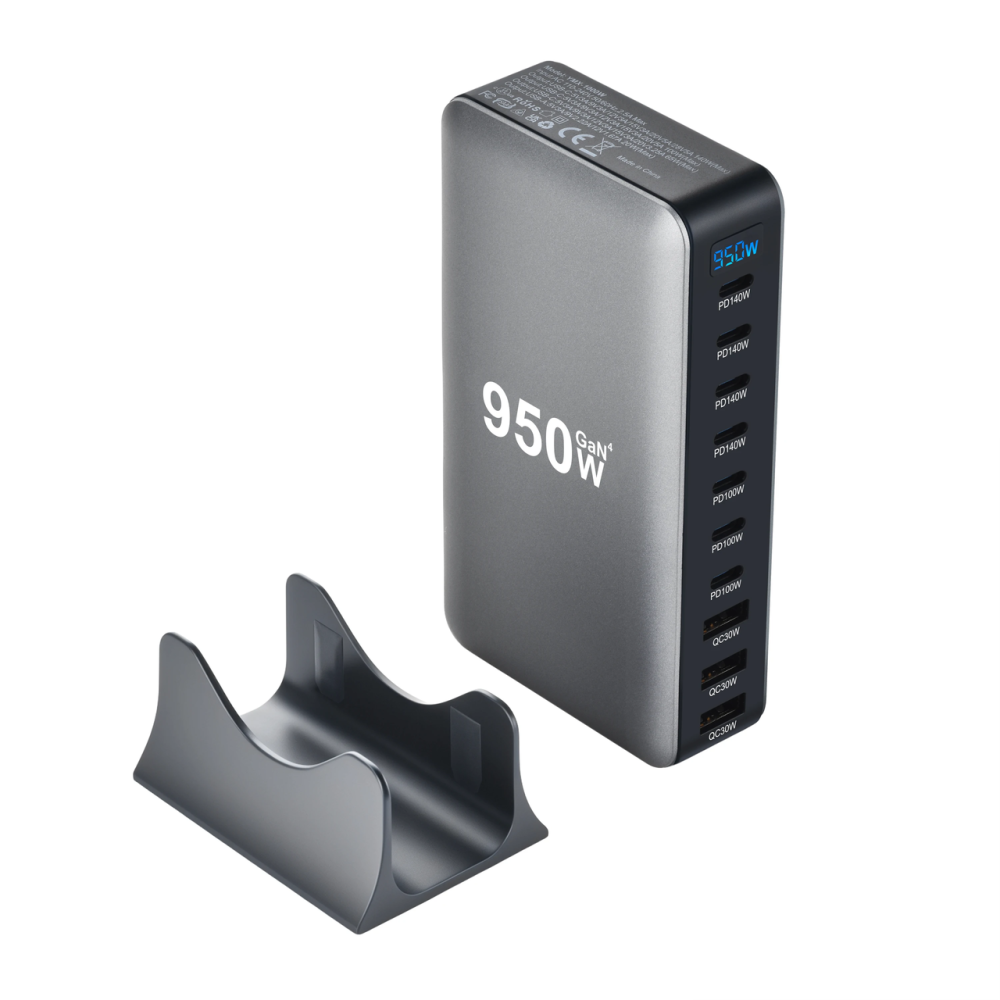 Мережевий зарядний пристрій Gan 3 YMX-950W на 10 портів 4Type-C-140 W 3Type-C-100W 3USBQC3.0-30W Чорний Вінниця - фото 5